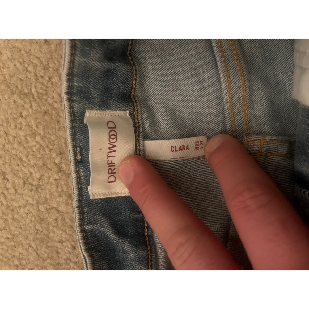 Driftwood Women's Clara Embroidered Ankle Flare Jeans Light Wash Boho- Size 25 - Picture 7 of 8